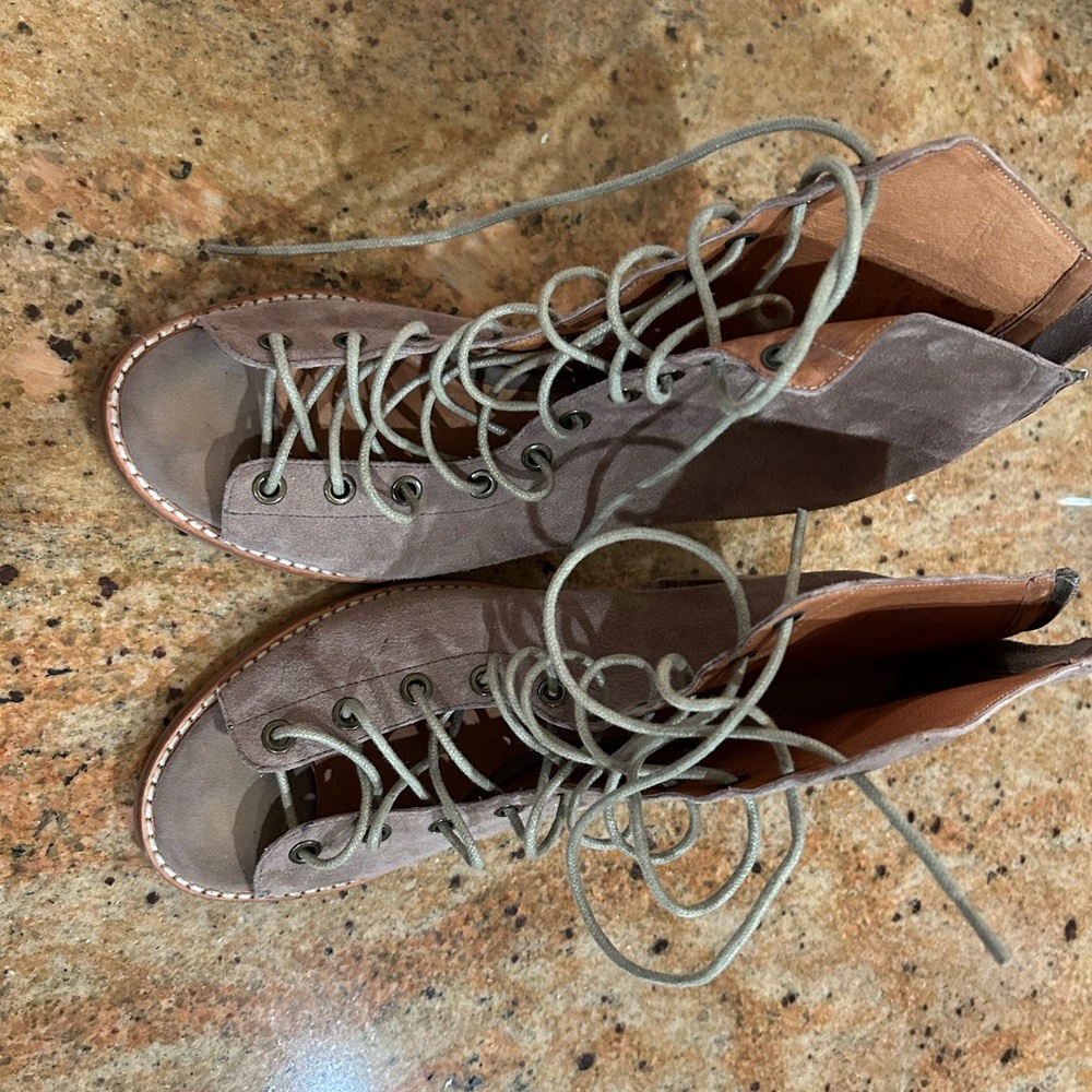 Jeffrey Campbell Cors Suede Lace-Up Booties
